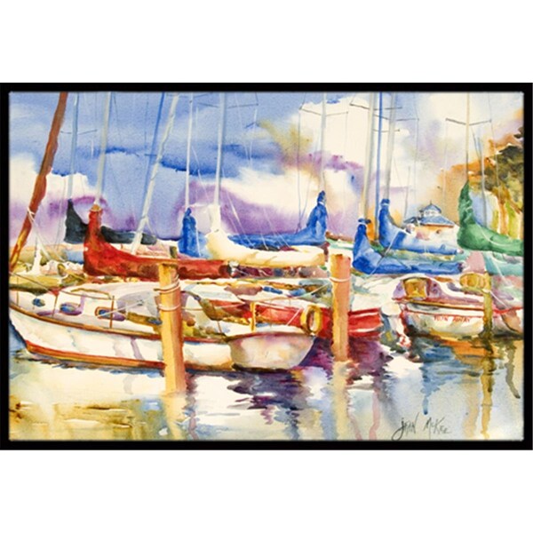 Carolines Treasures Run Away Sailboats Indoor and Outdoor Mat- 24 x 36 in. JMK1072JMAT - main